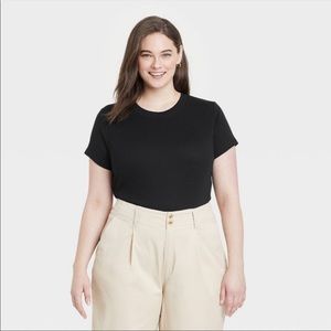 Women’s Plus Size Ribbed Bodysuit